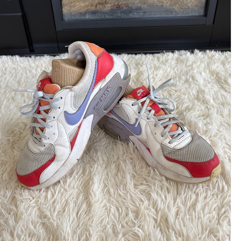 Nike Air Max Excee Sneakers Women's Size 8.5‎ White Red Purple Running Shoes